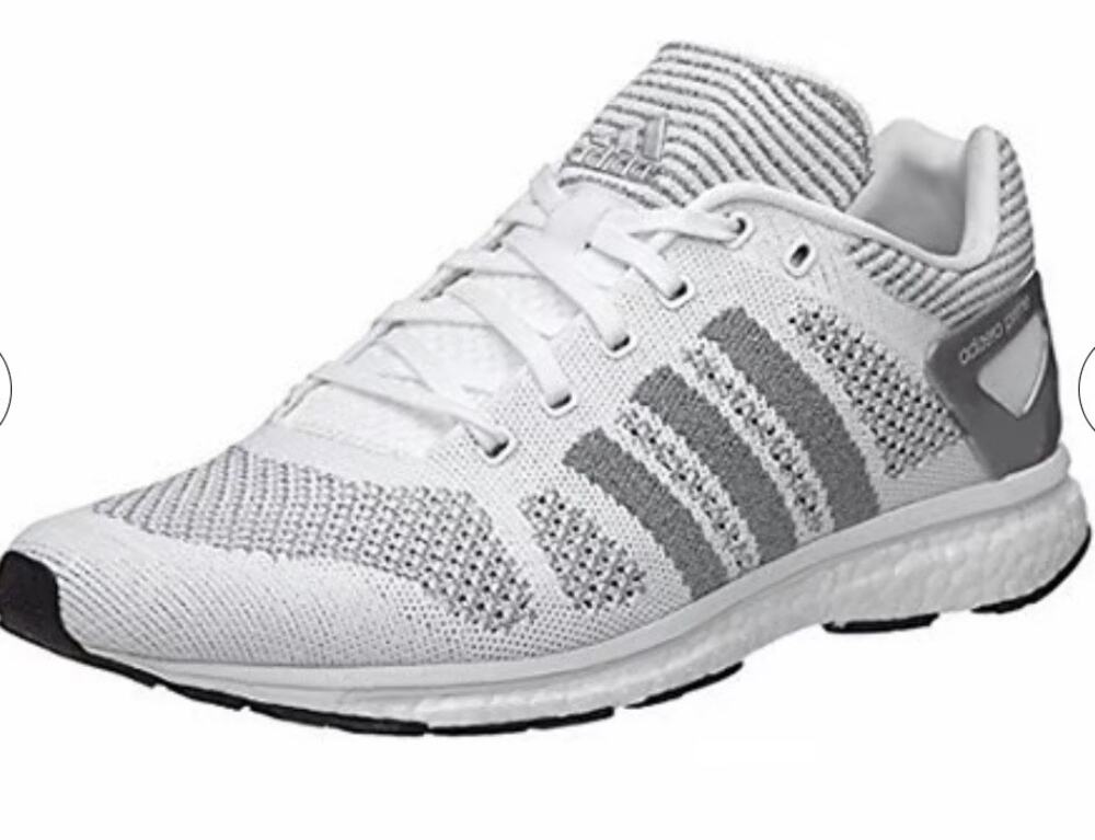 Adidas adizero Adios Boost White & Gray  - size 8.5 - Q16